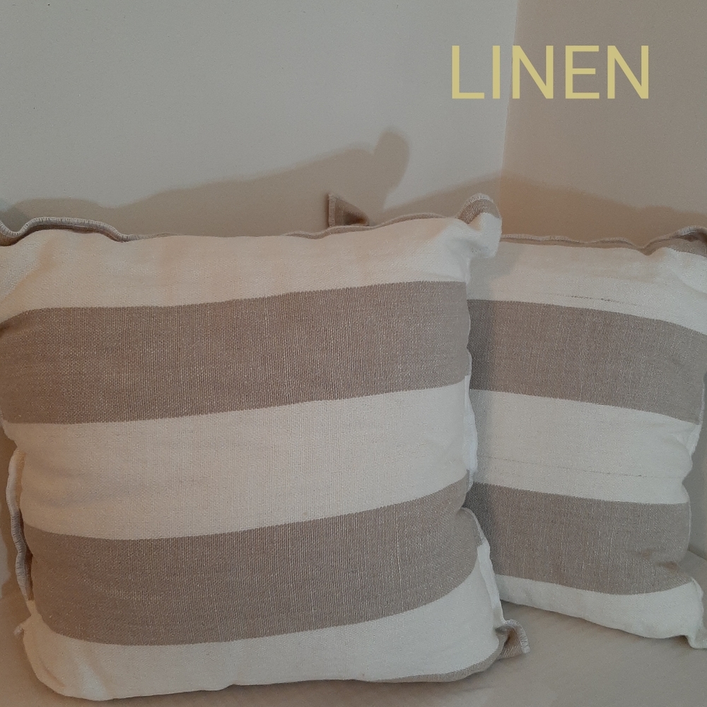 Magaschoni Throw Pillow cover with insert 100% linen 18 x 18 (1 pillow)
